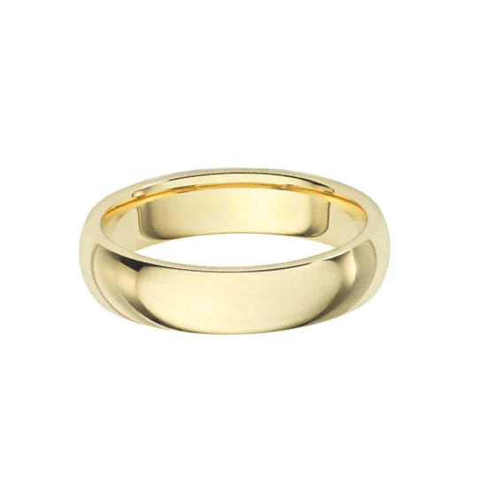 5mm Slight Dome Band in Yellow gold