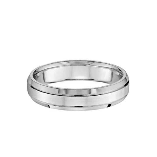 Ridge Band in White Gold