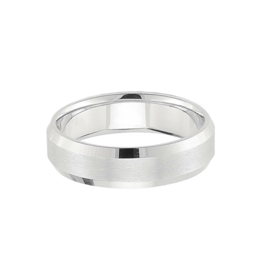 Beveled Edge Mens Band in Platinum (6mm)