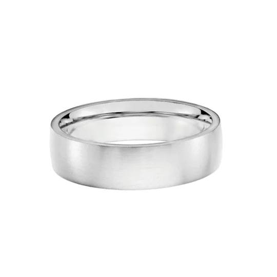 Matte Hammered 6mm Band in Platinum