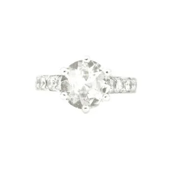 8 Prong Platinum and Diamond Ring