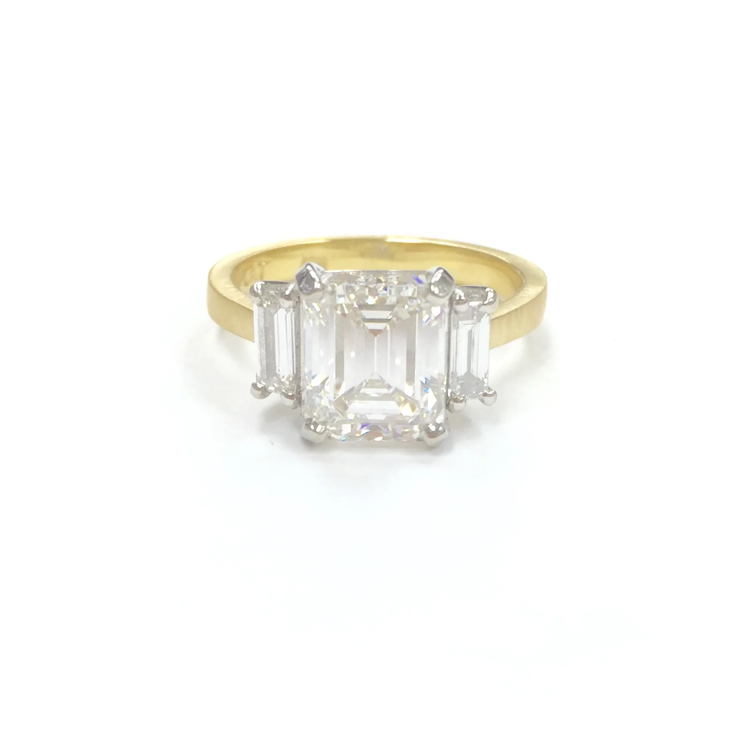 Emerald Cut Diamond Three Stone Ring