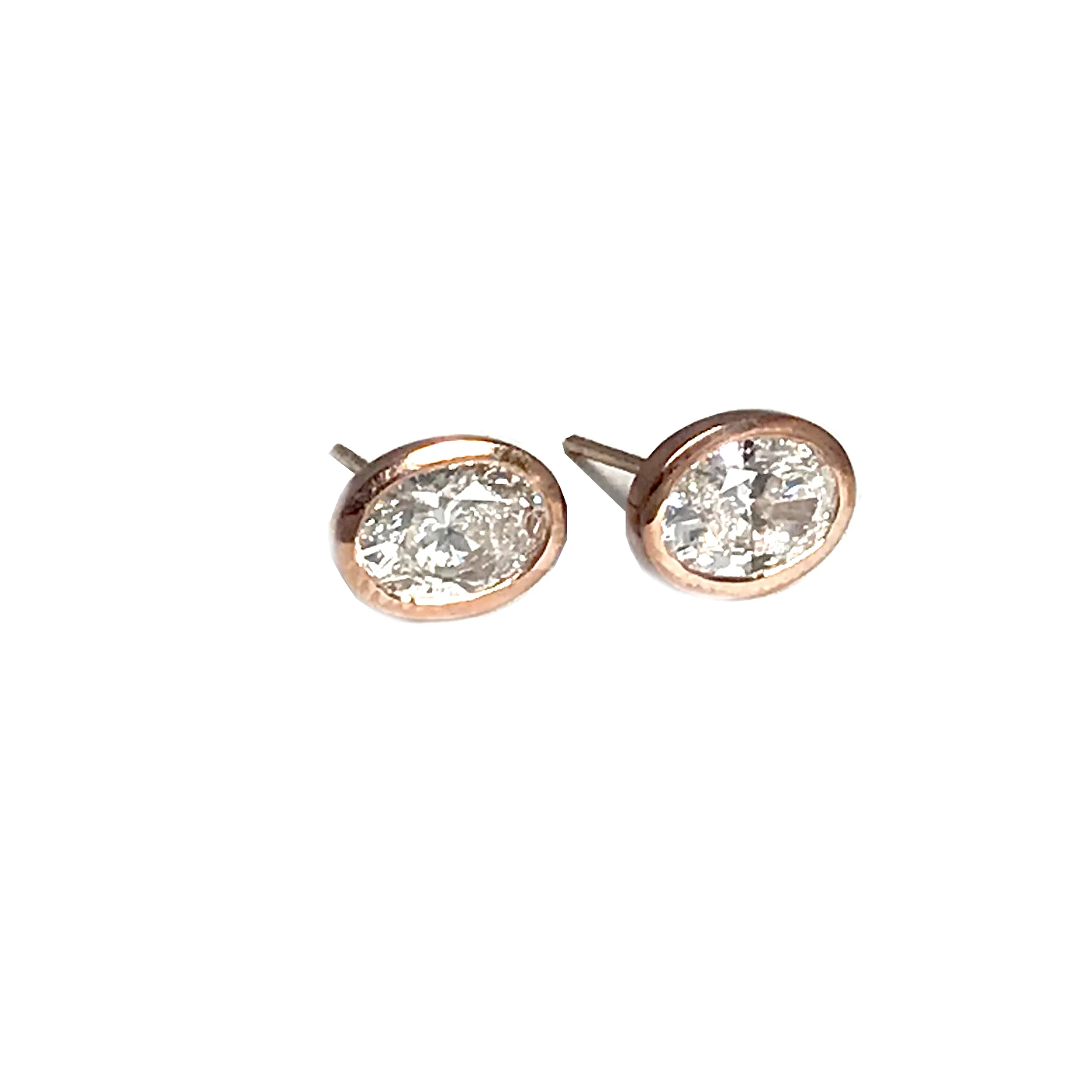 Oval Diamond Earrings