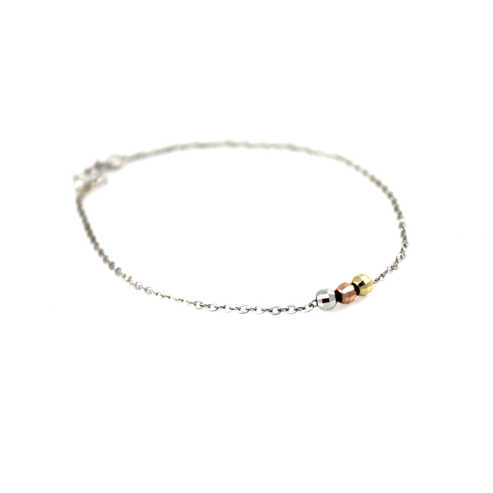 3 Bead Bracelet WG