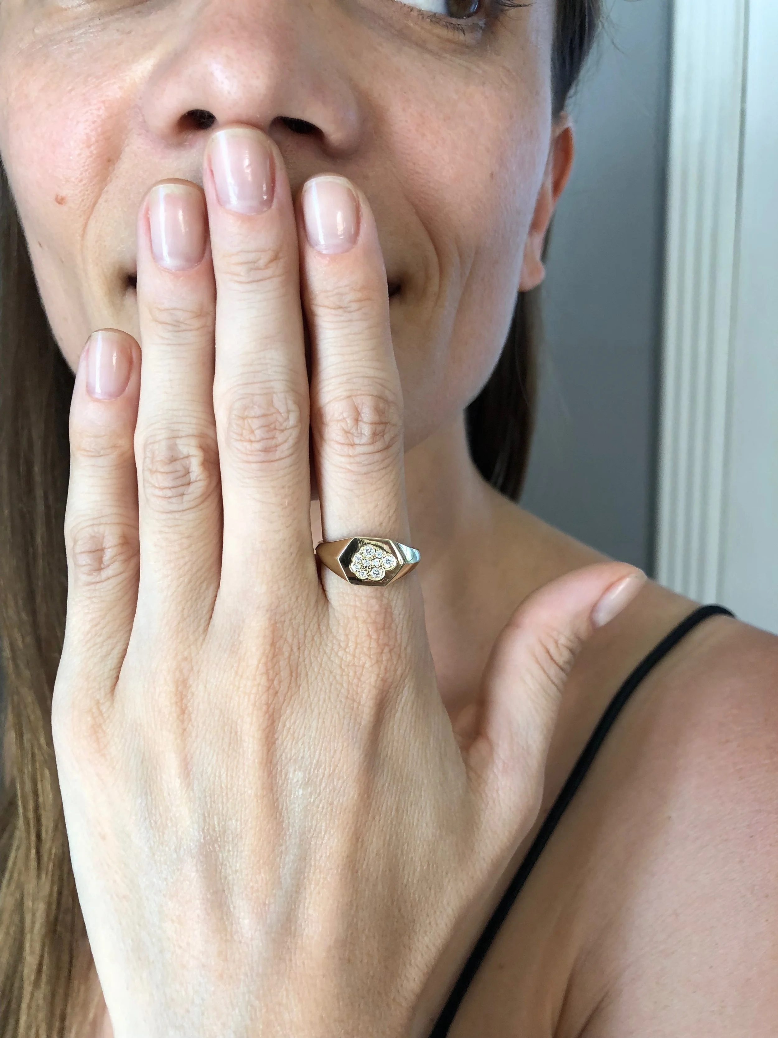 Cloud Hexagonal Signet Diamond Ring.JPG