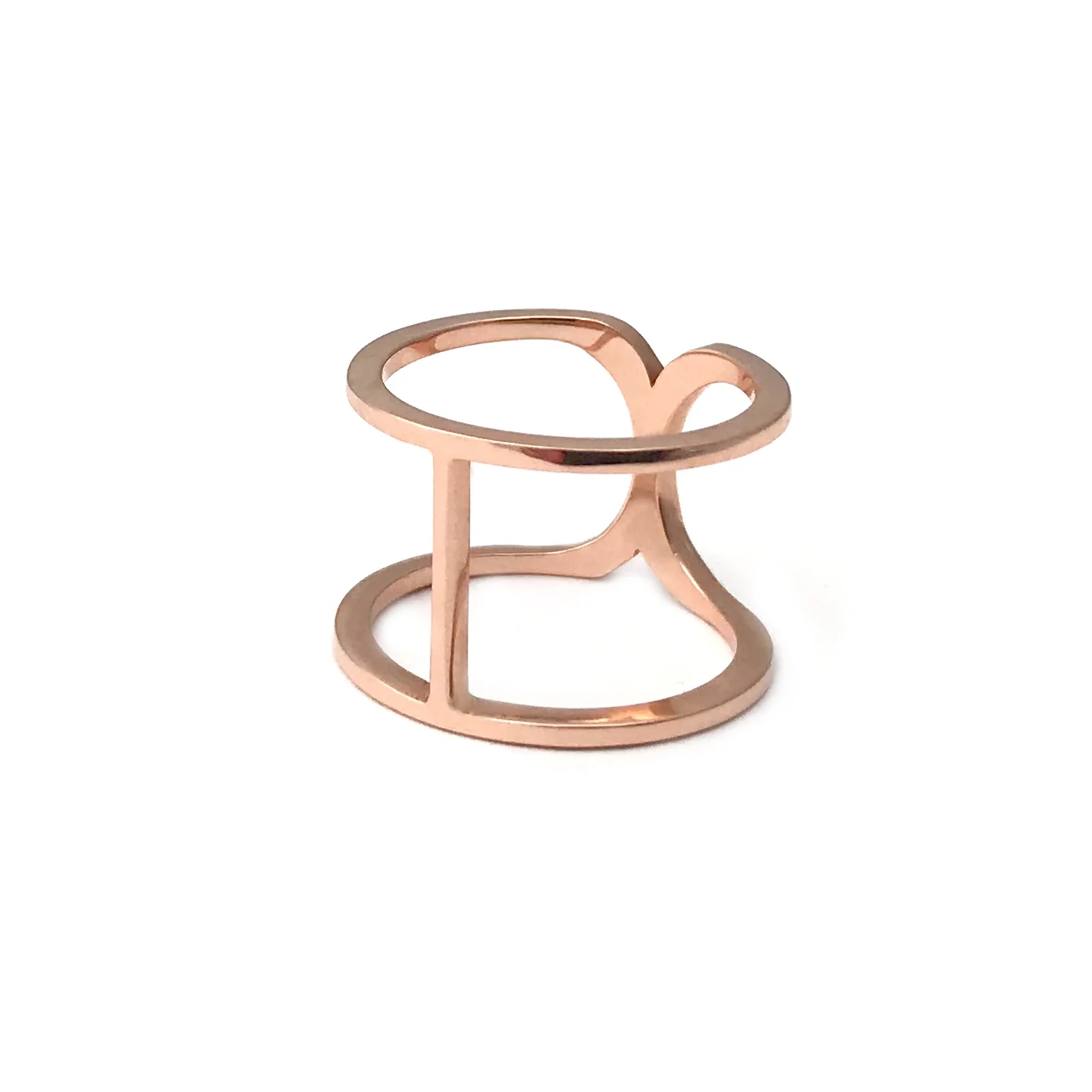 H Ring in Rose Gold