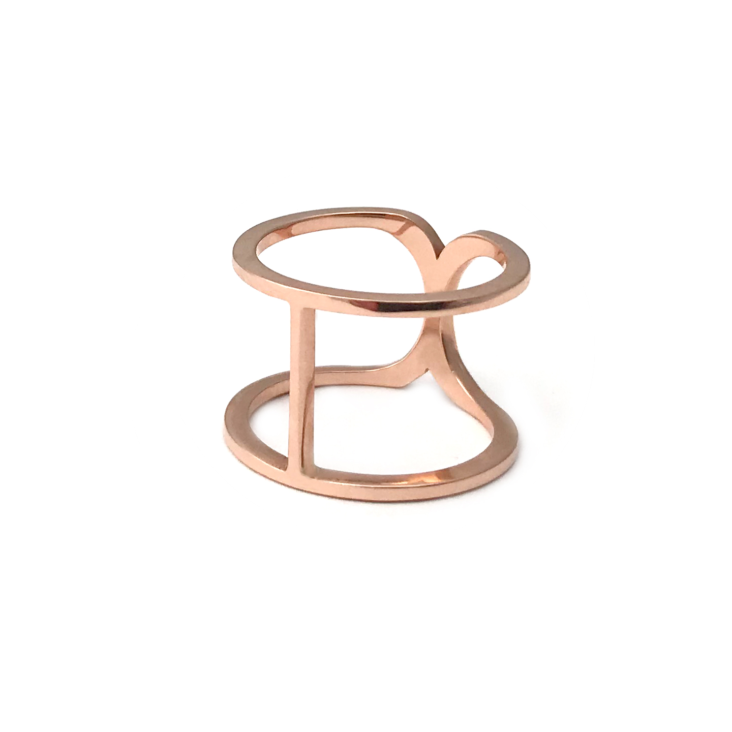 H Ring in Rose Gold