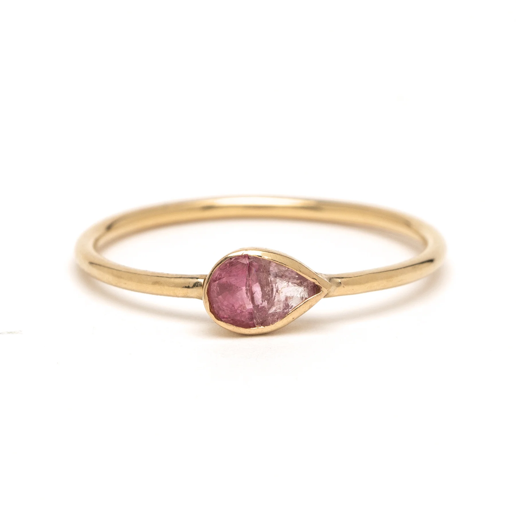 Pear Pink Sapphire Pinky Ring YG Front.jpg