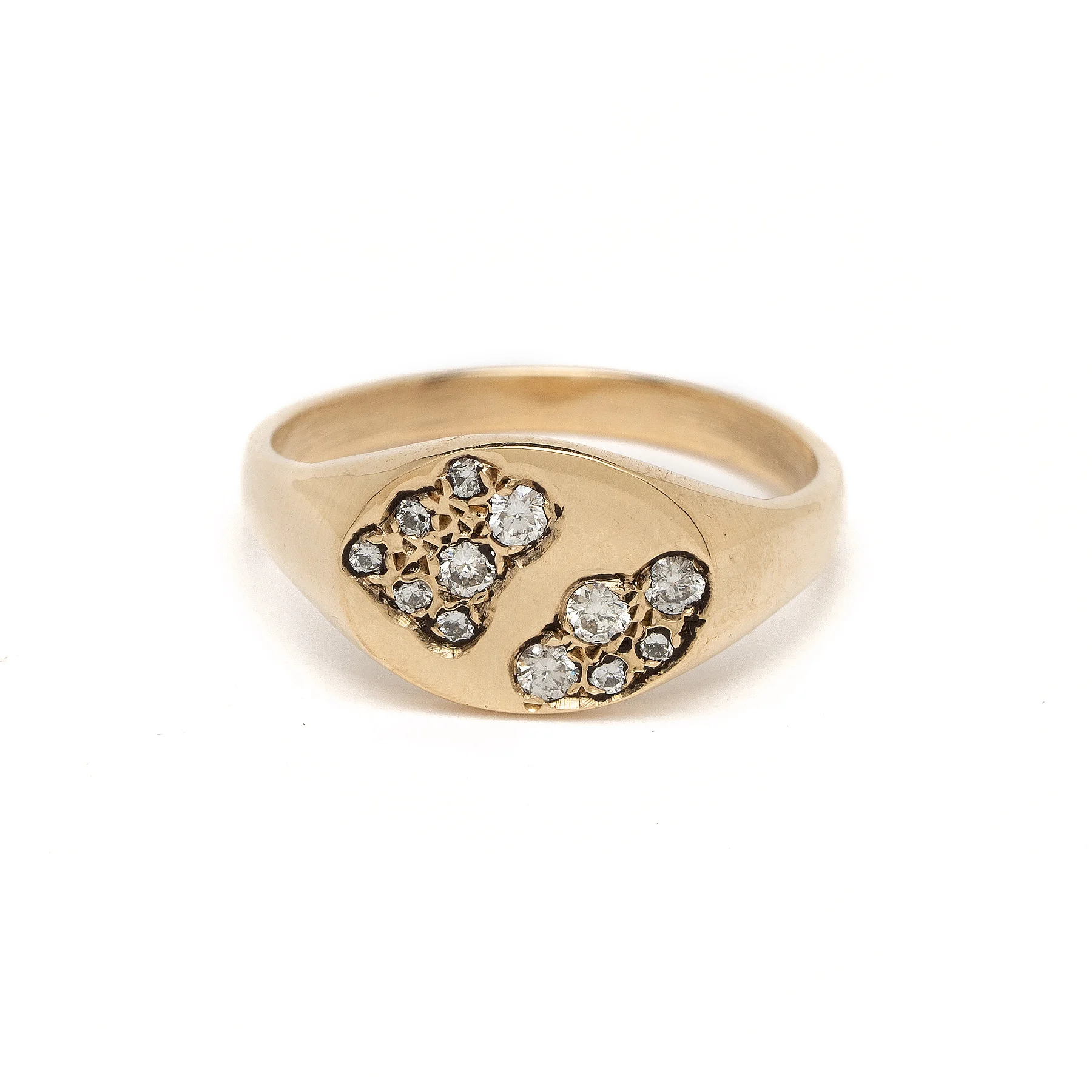 Cloud Signet Small Diamond Ring YG Front.jpg