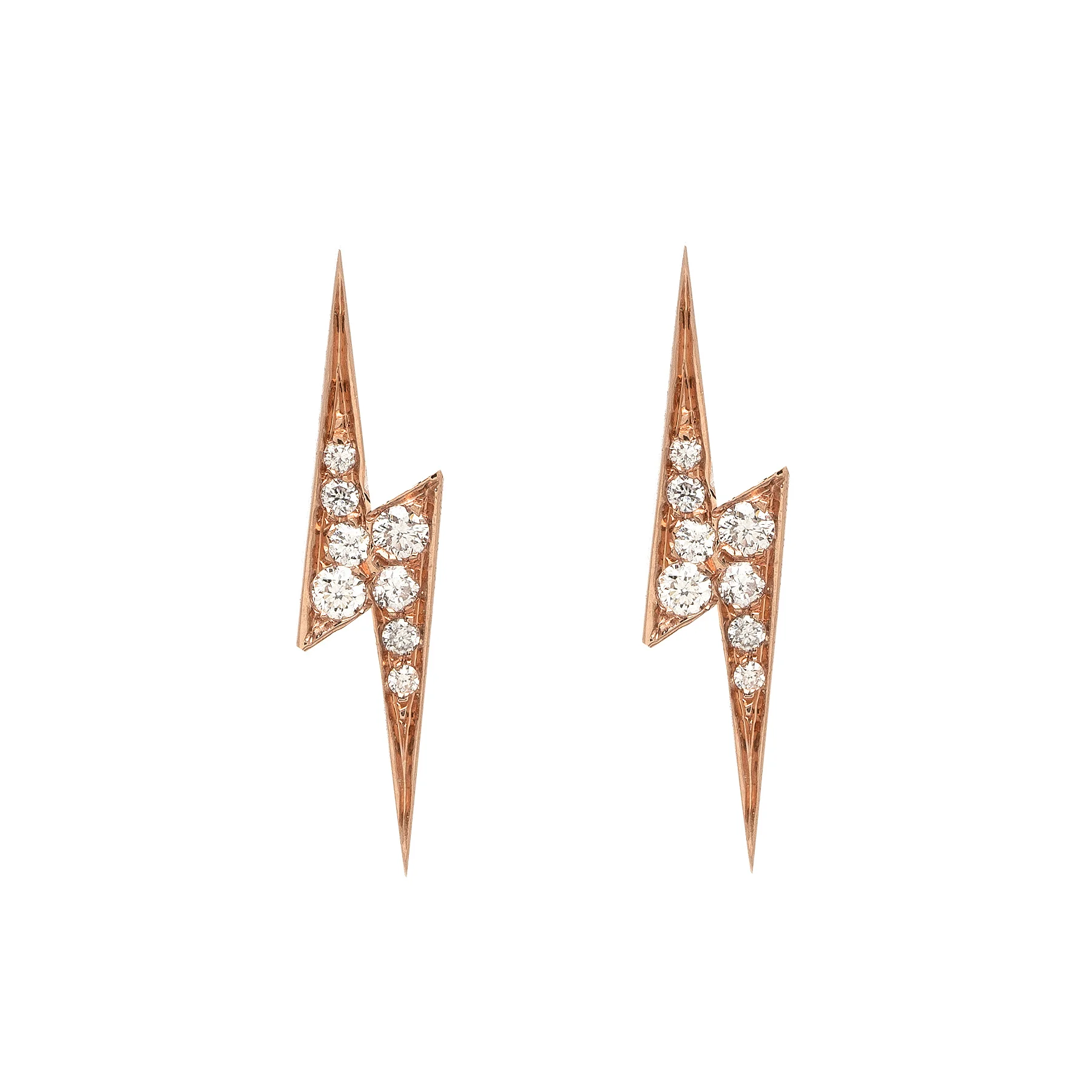 Diamond Lightning Bolt Studs