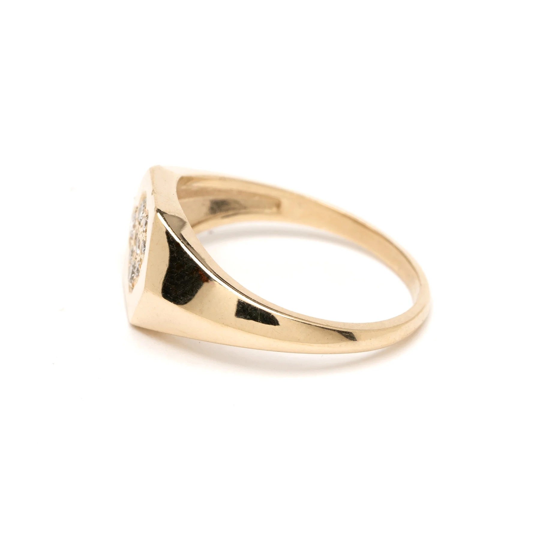 Cloud Signet Hexogonal Diamond Ring YG Side.jpg
