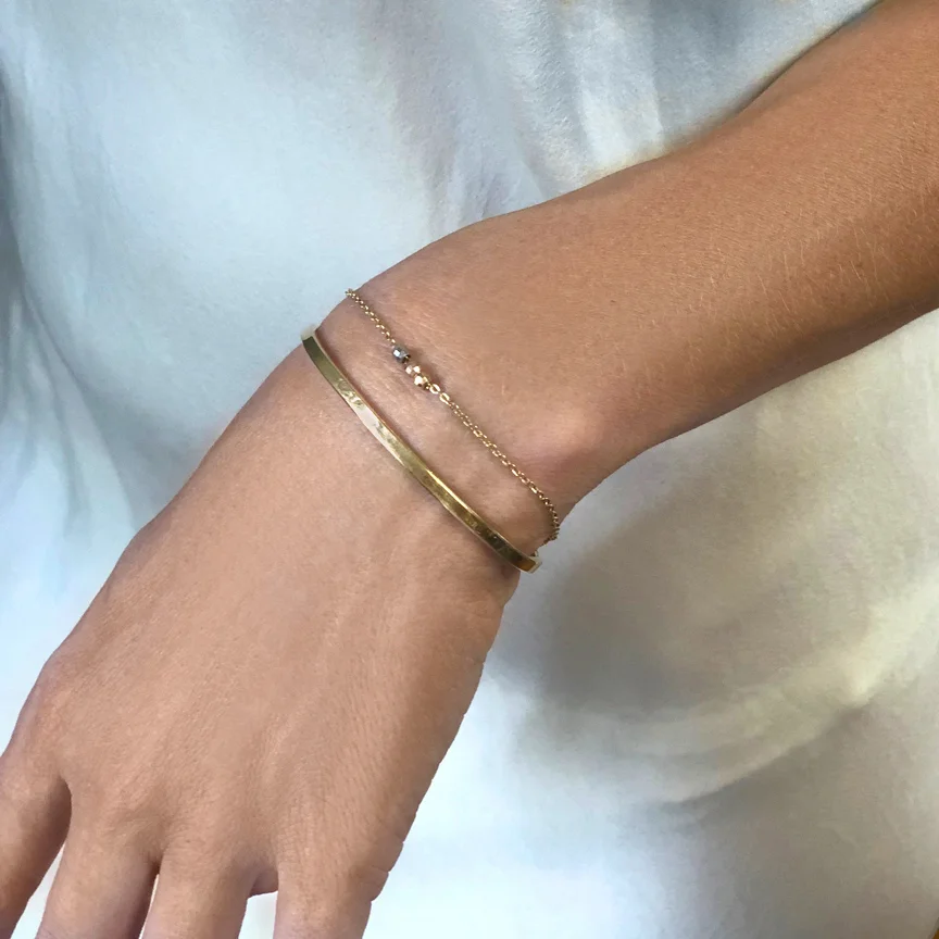 Cuff 18k YG 3 Bead Bracelet YG(1).JPG