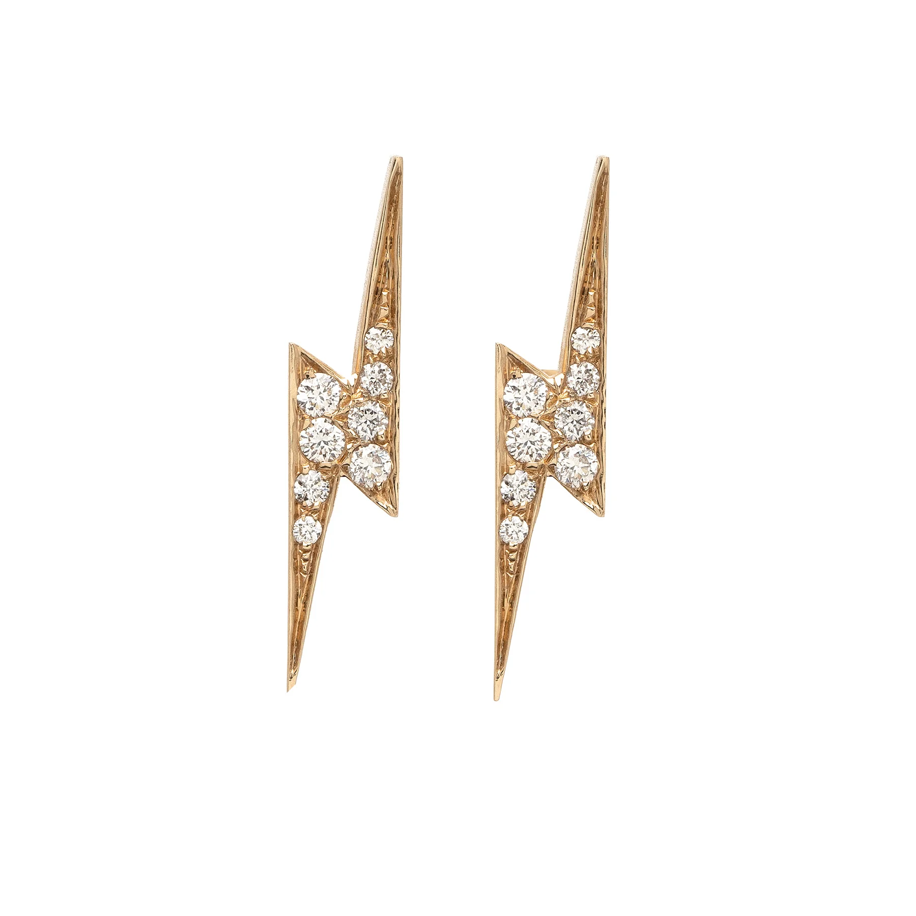 Diamond Lightning Bolt Studs