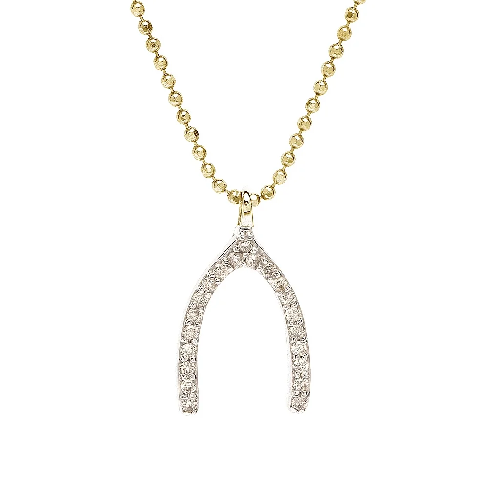 Diamond Wishbone Necklace