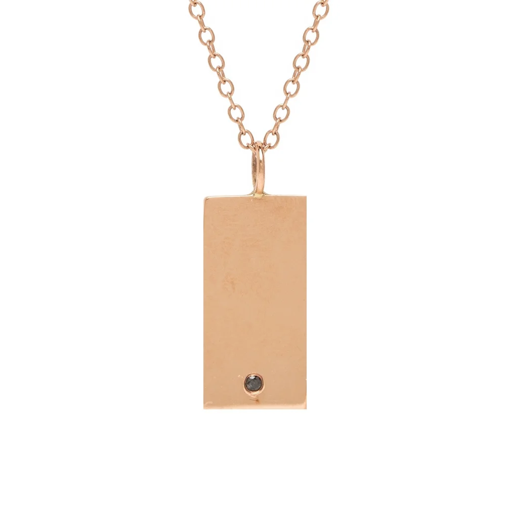Tag Necklace with Black Diamond