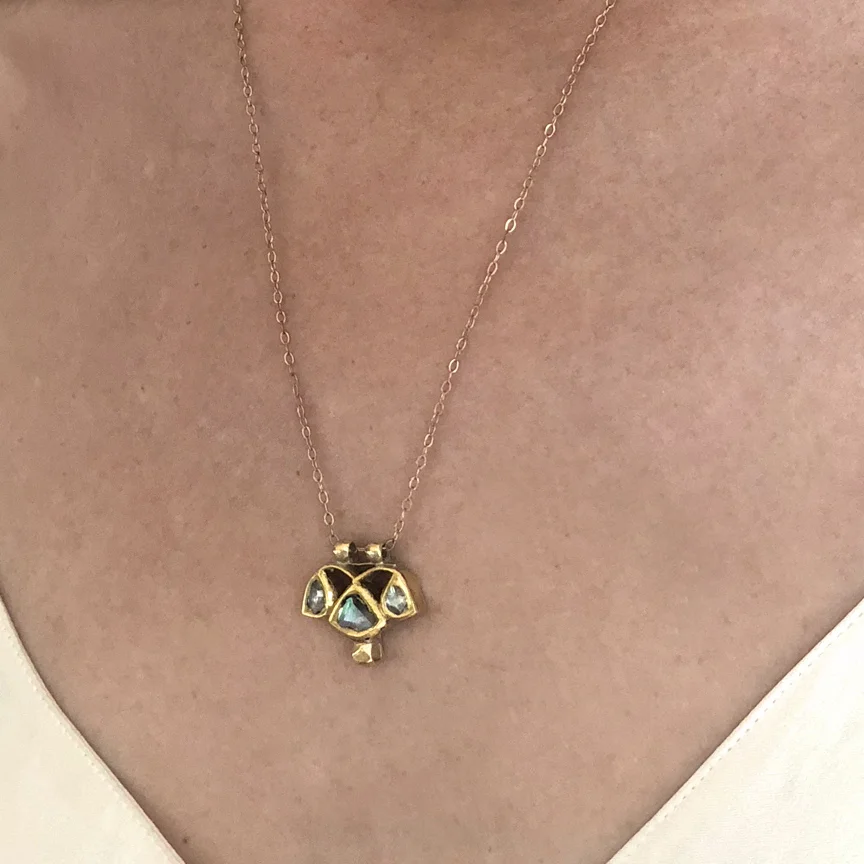 Rose Cut Diamond Scale Necklace.JPG