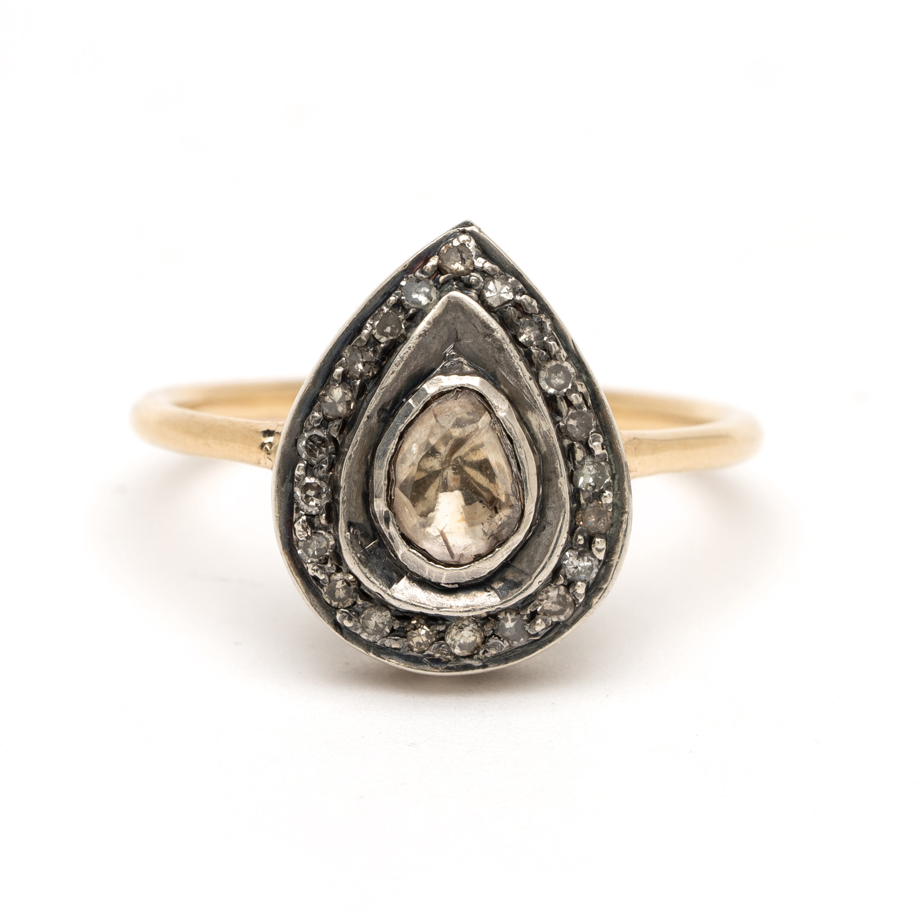 Rose Cut Diamond Pear Ring Front.jpg