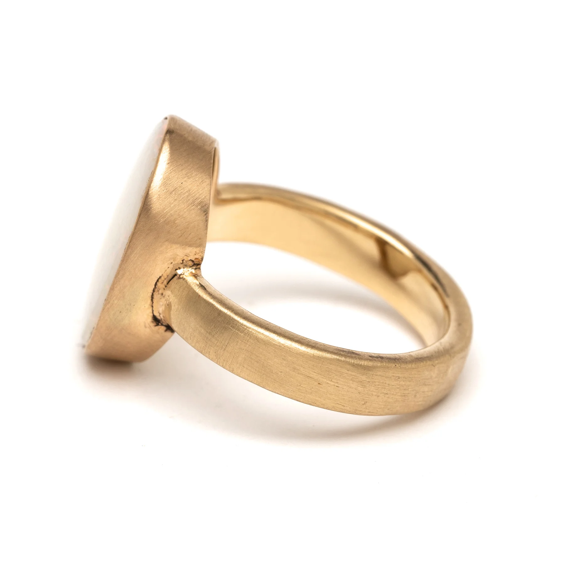 Opal Flat Matted YG Band Ring Side.jpg