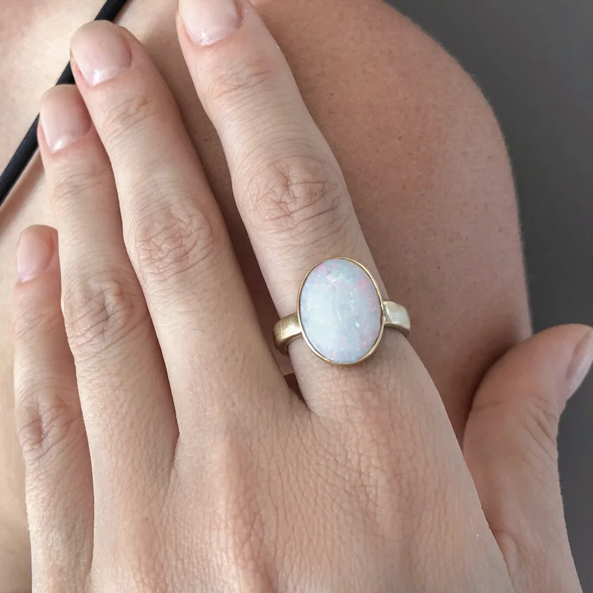 Opal Oval Matte Gold Ring.JPG