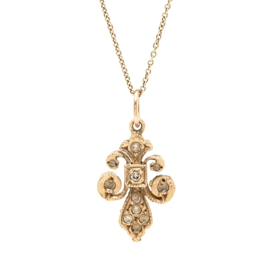 Vintage Fleur De Lis Necklace YG copy.jpg