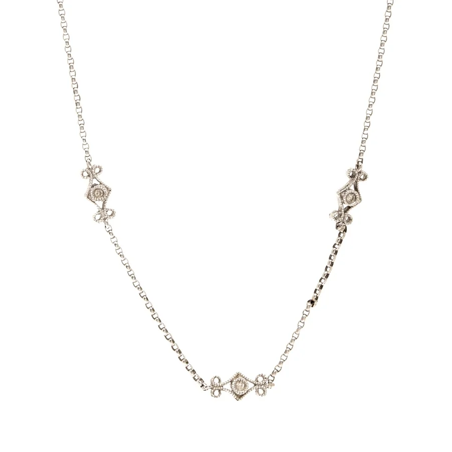 Vintage Scroll Diamond Necklace WG.jpg