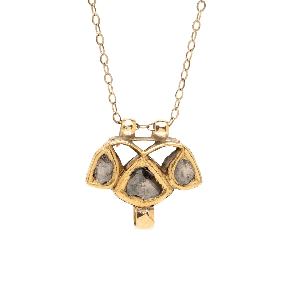 Vintage Scale Rose Cut Diamond Necklace YG.jpg