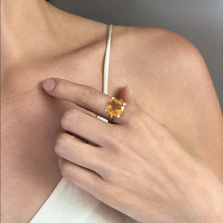 Checkerboard Citrine Cocktail Ring.JPG