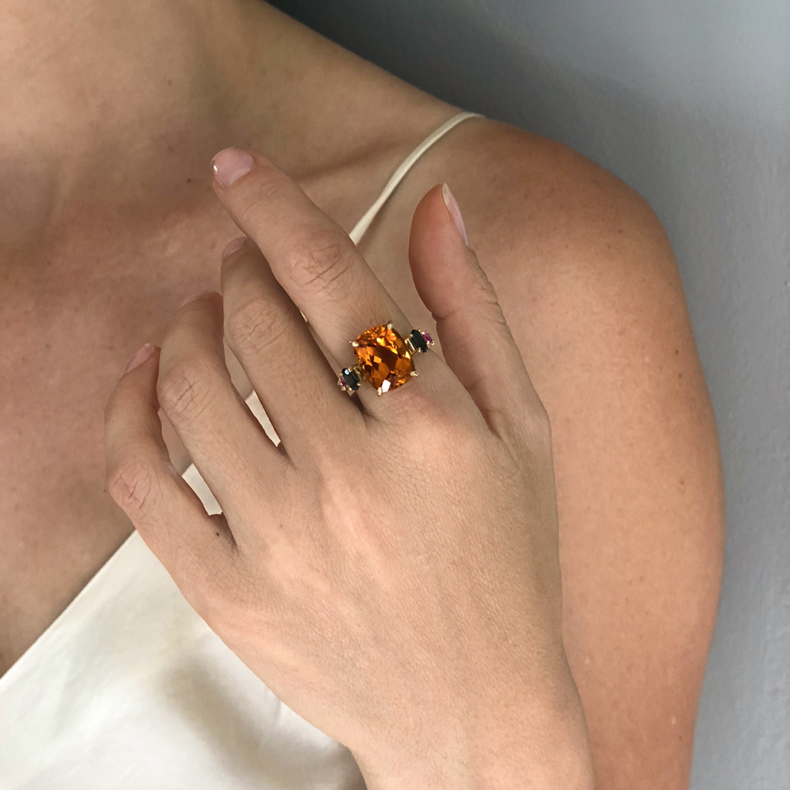 Citrine Large Blue Pink Sapphire Diamond Ring.JPG