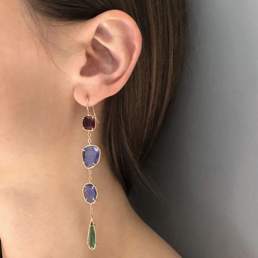 Rubelite Tanzanite Tourmaline Drop Earrings.JPG