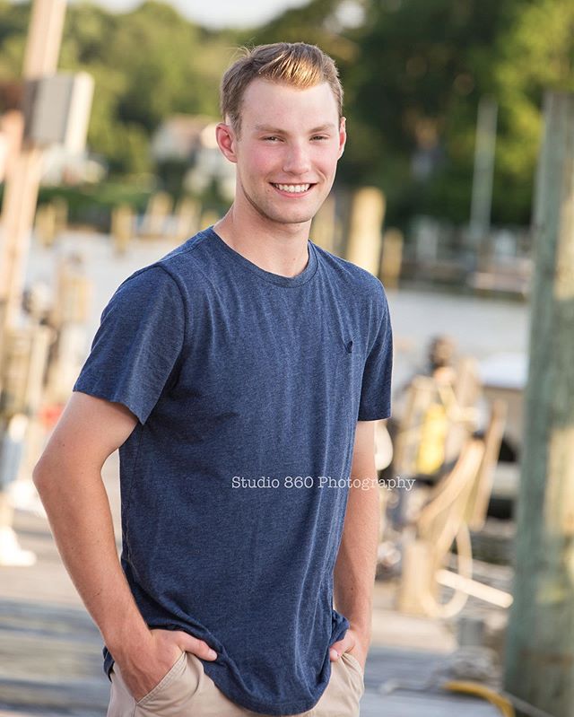 Sneak peak from Evan&lsquo;s senior session in Essex.  Such a fun session by the boats. 🚣&zwj;♀️ ☀️