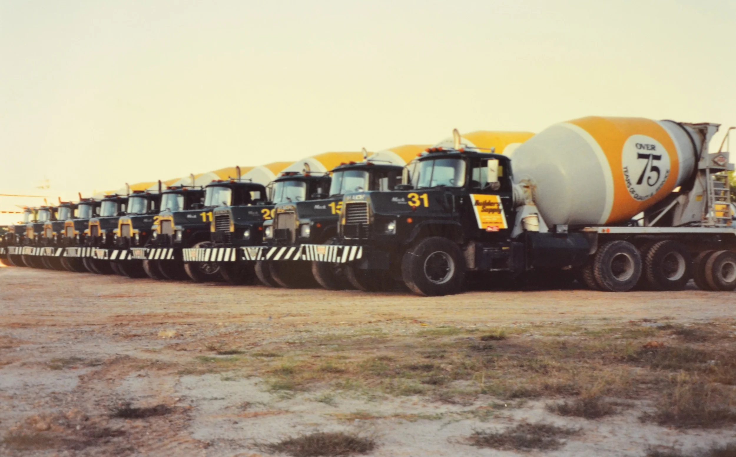 In 1978, Builders Supply started purchasing Mack trucks like these shown here. 