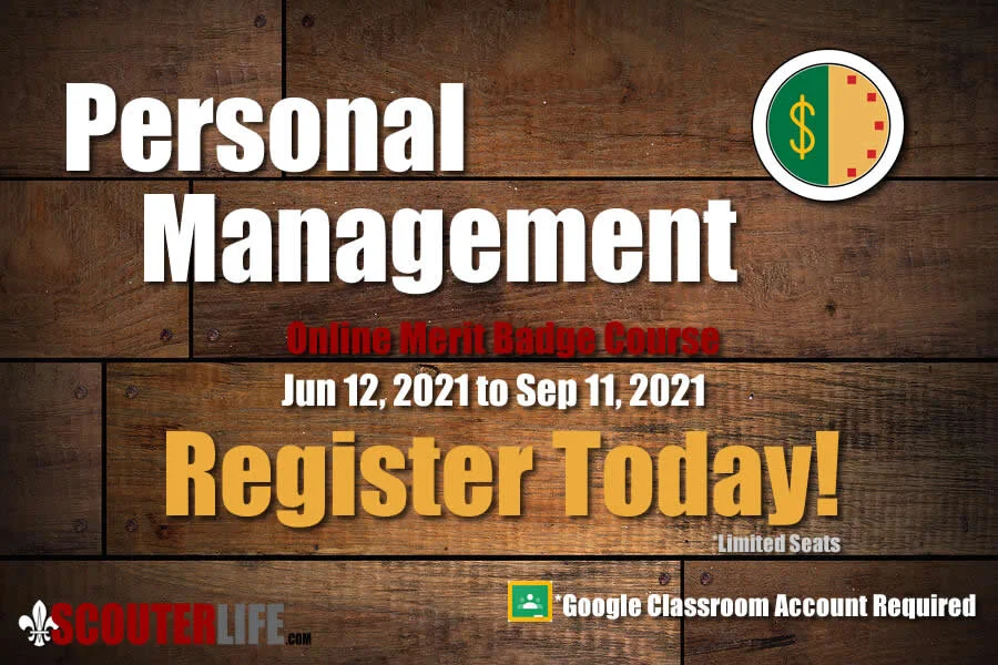 Personal Management Online Merit Badge Course - June 12th, 2021