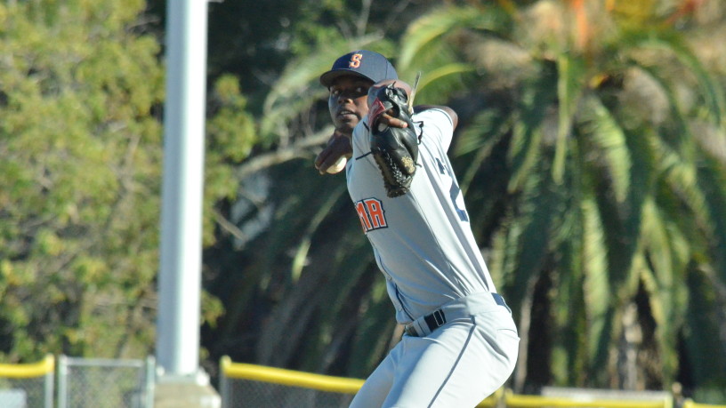 Gregory Paulino was phenomenal on Saturday, allowing only one run in eight innings while striking out eight. James Toy III/Sonoma Stompers