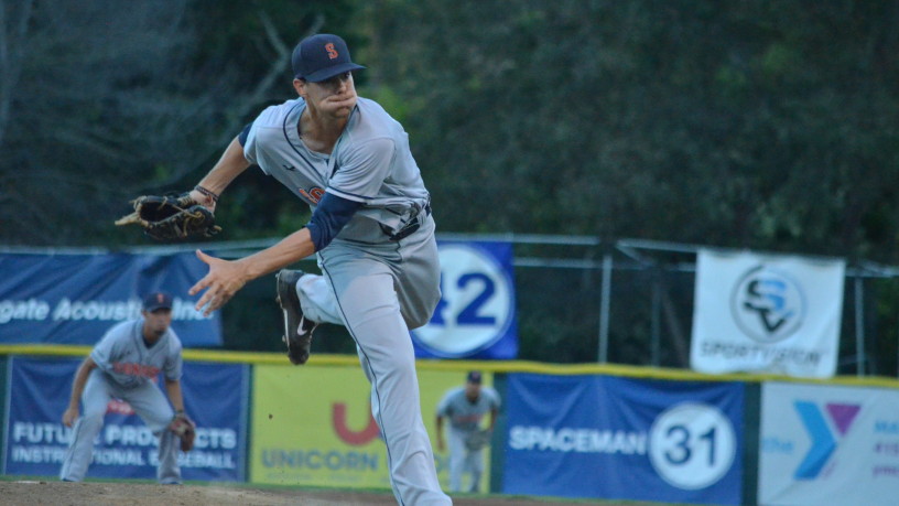 Eric Schwieger was a tough luck loser on Friday, needing only 89 pitches in his eight-inning complete game. James Toy III/Sonoma Stompers