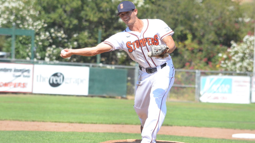 In his final game as a Stomper, TJ Gavlik threw two scoreless innings in his first career pitching appearance. James Toy III/Sonoma Stompers