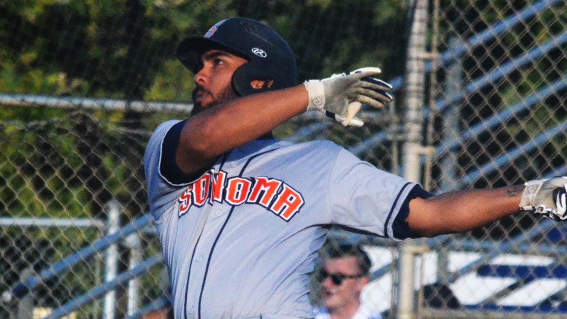Joel Carranza set a new franchise record by extending his hitting streak to 16 games on Tuesday night. Danielle Putonen/Sonoma Stompers