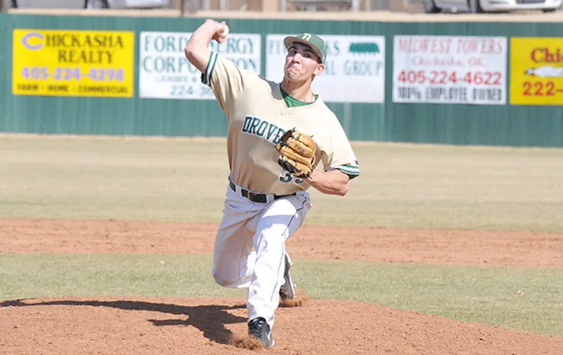 Right-handed pitcher Jose Flores went 10-2, with five complete games, and four shutouts in two seasons at the University of Science and Arts of Oklahoma. Photo credit/USAO Athletics.