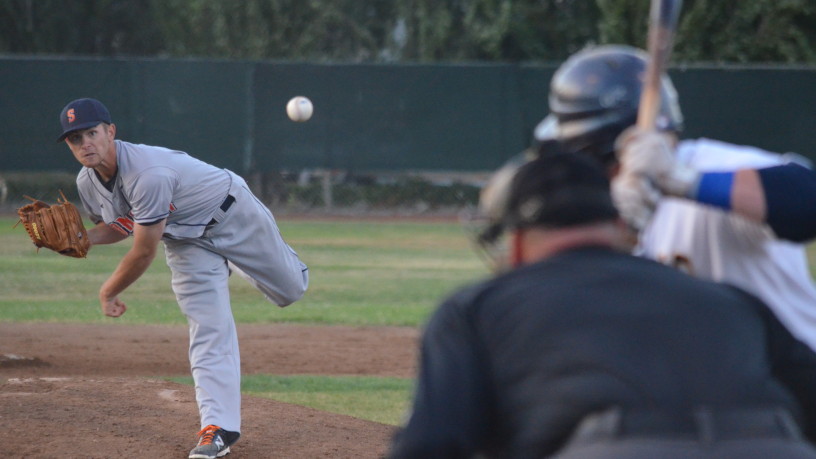 Paul Hvozdovic's first start was a success, as the lefty threw six scoreless innings to help Sonoma to a 3-1 win. James Toy III/Sonoma Stompers