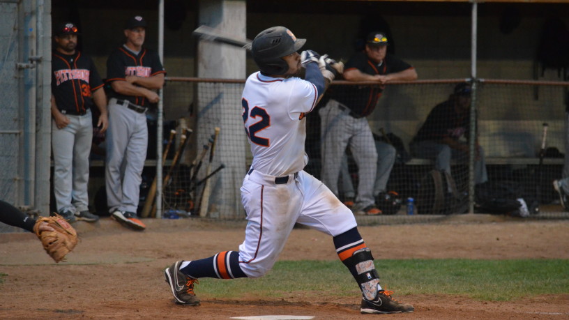 Mark Hurley watches his game-winning two-run homer leave Arnold Field Wednesday night. It was the first walk-off homer in the history of the Stompers franchise. James Toy III/Sonoma Stompers