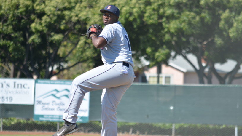 In his first start with the Sonoma Stompers, Mike Jackson, Jr. struck out six over five-plus innings, throwing 43 of 67 pitches for strikes. James Toy III/Sonoma Stompers