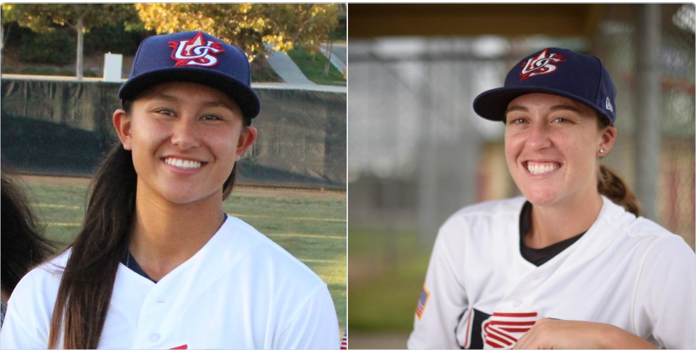 Team USA Members Kelsie Whitmore and Stacy Piagno join the Sonoma Stompers on Friday, creating the first true co-ed baseball team in over 60 years. JP Raineri/Rob Futrell