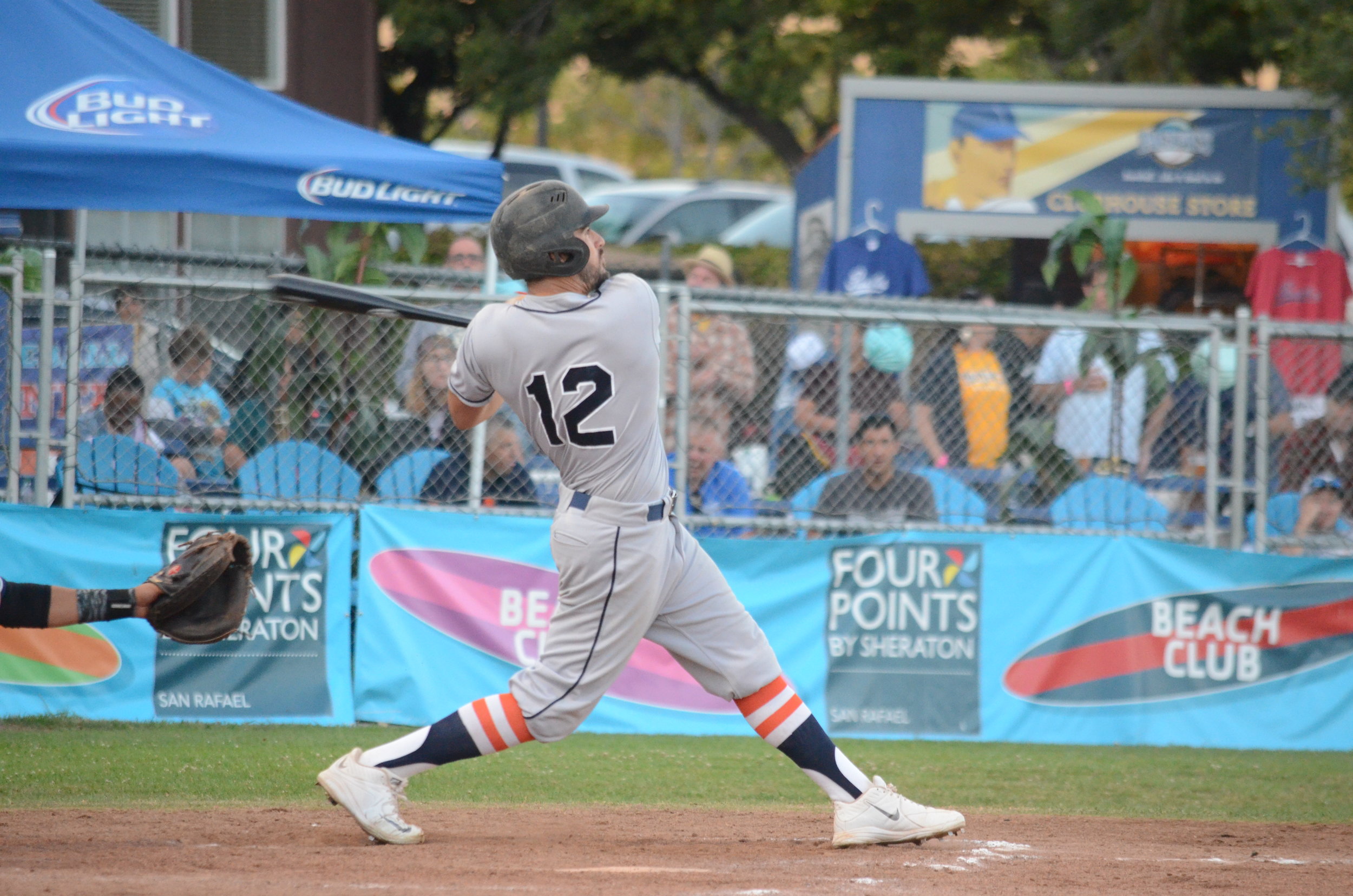 Erik Gonsalves became the first Stomper to hit a home run, and win a game as pitcher in franchise history in the Stompers 10-5 win over the Pacifcs. James Toy III/Sonoma Stompers