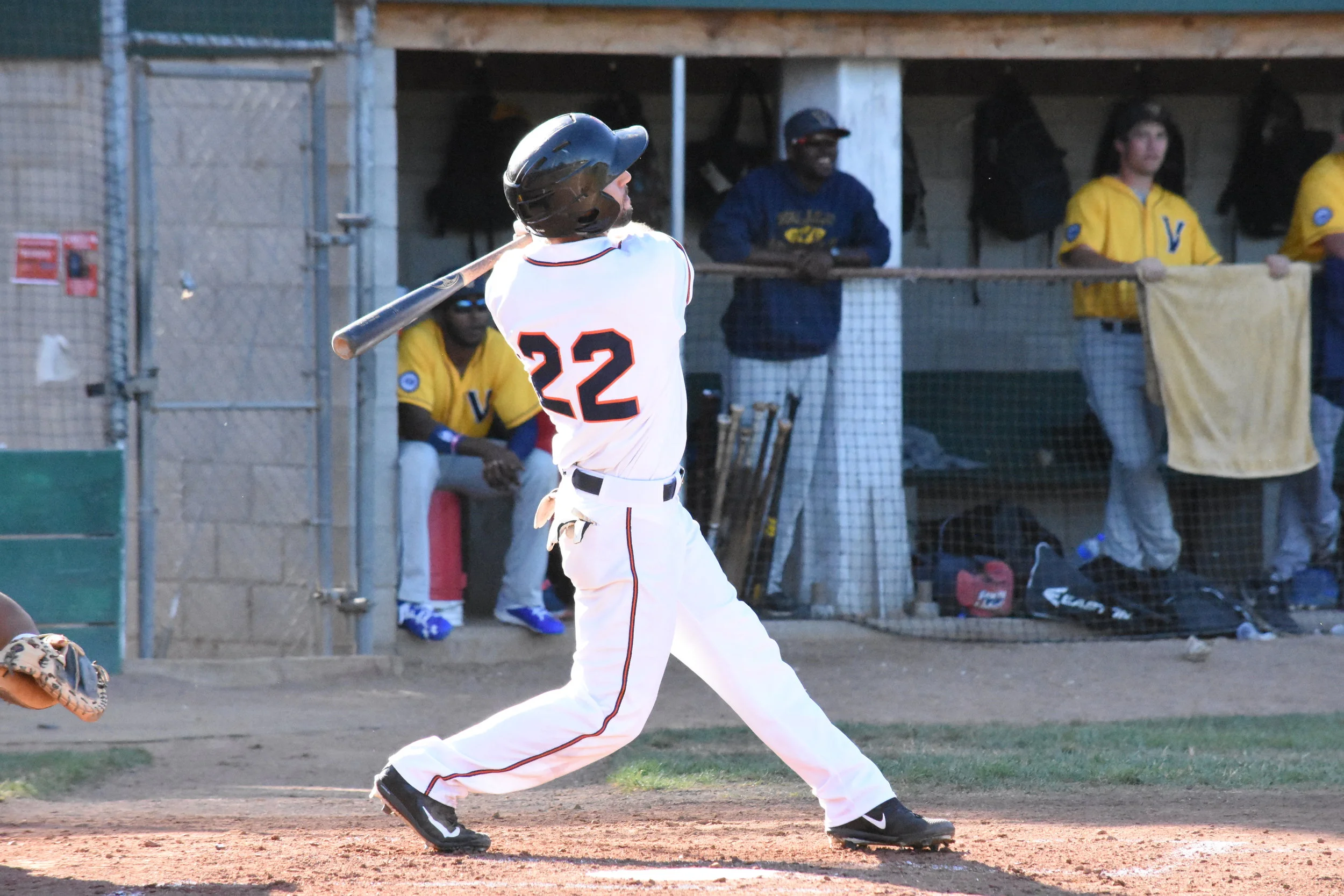 Brennan Metzger homered for his second time in three games in Saturday night's 6-5 loss to the Vallejo Admirals at Peoples Home Equity Ballpark at Arnold Field. (James W. Toy / Sonoma Stompers)