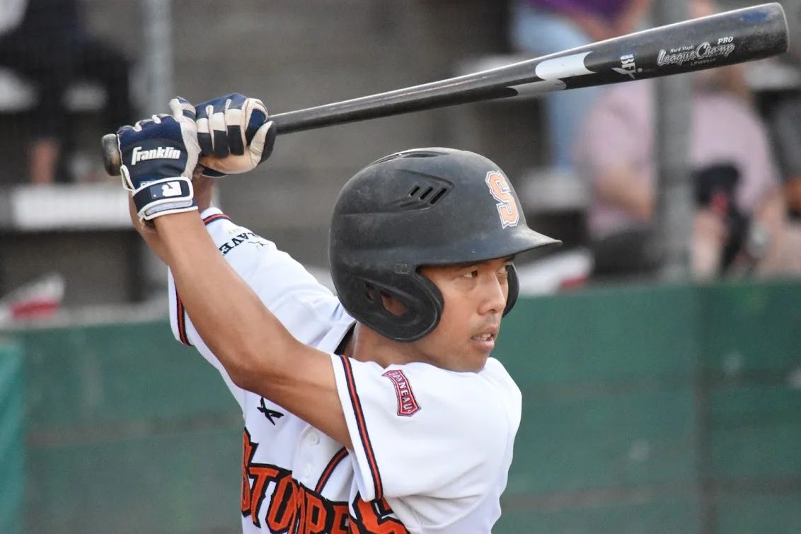 Shortstop Masa Miyadera is one of two Japanese-born starting players on the Sonoma Stompers, who are lead by Japanese-born manager Takashi Miyoshi. (James W. Toy III / Sonoma Stompers)