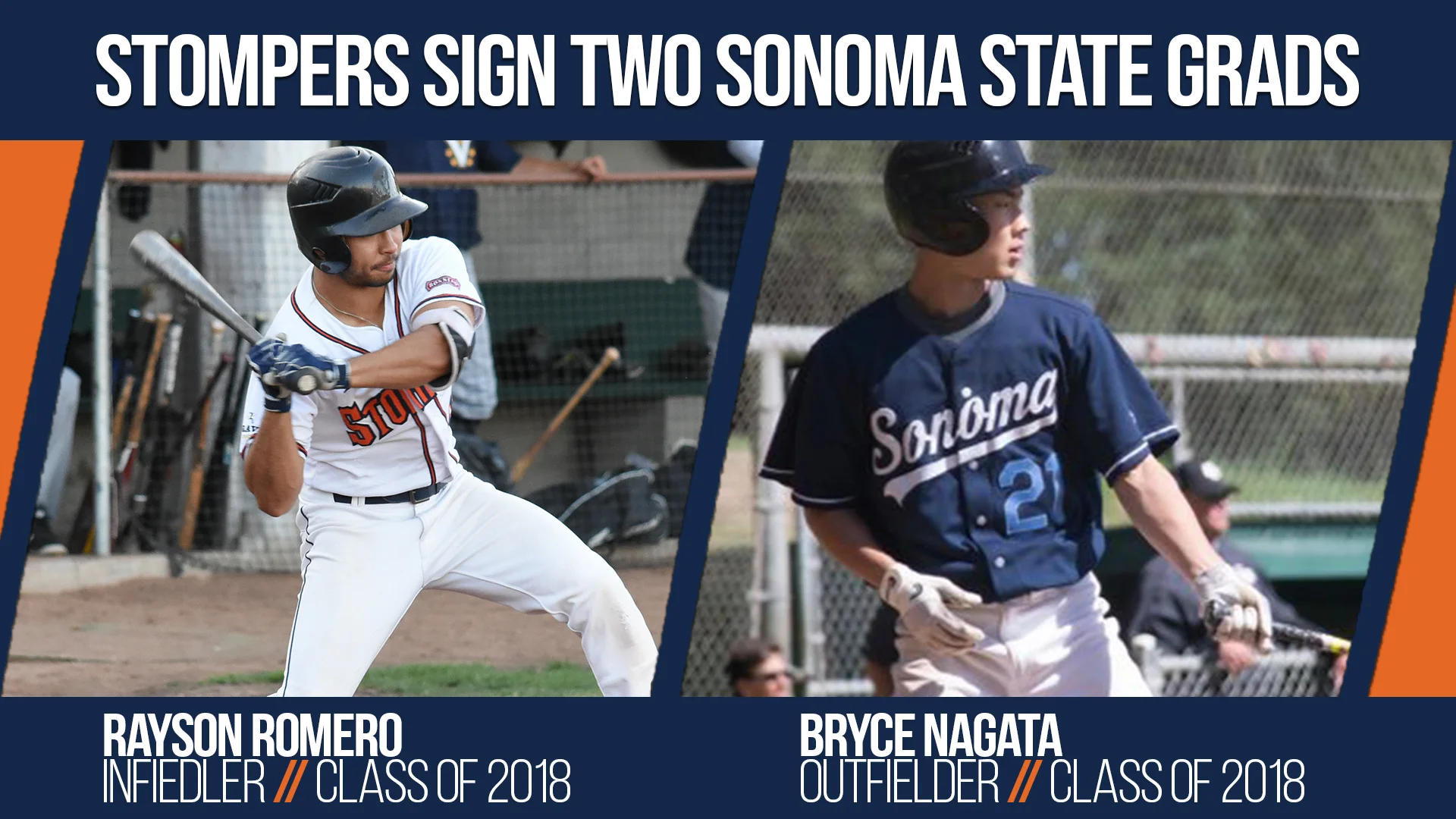 STOMPERS SIGN TWO SONOMA STATE GRADS