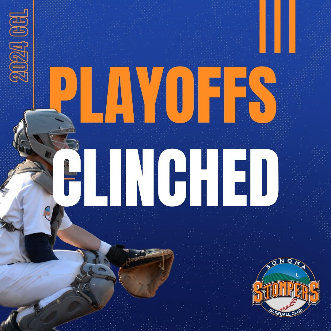 Stompz clinch their first CCL postseason appearance 💪🏽 

#PlayoffBound #SonomaStompers #cclbaseball #summerball #StompNation