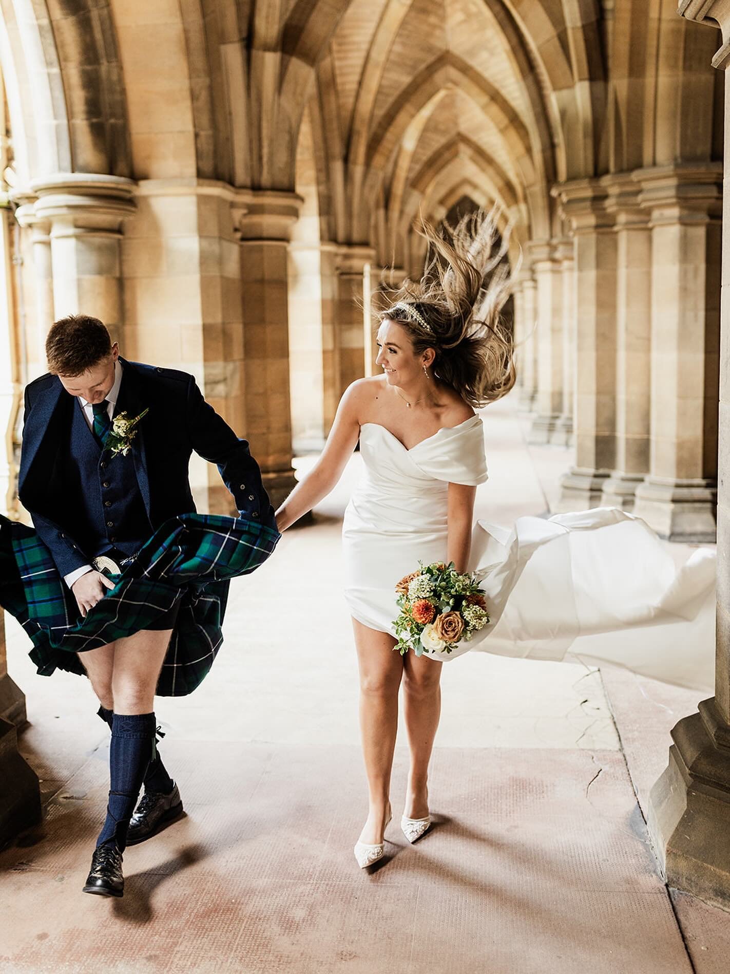When you get married during storm Amy 💨

Full post coming tomorrow from Gillian &amp; Liams gorgeous day! 

#stormamy 
@neptune_glasgow 
@gemelizabethmua 
@ciarajaynehairdesign 
@annepriscillabridal 
@macgregorandmacduff 
@uofgweddings 
@cottiersgla
