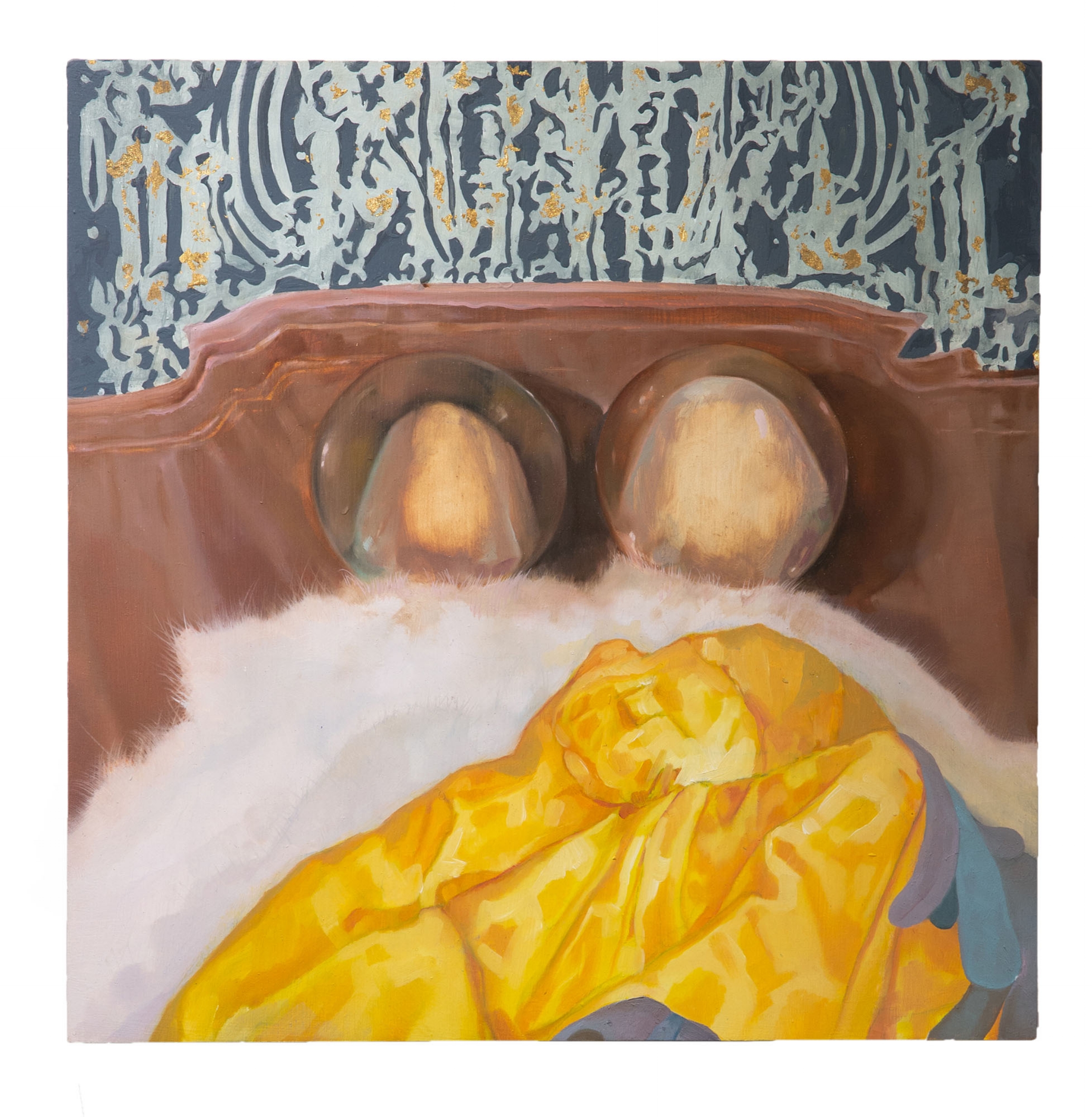 i'veonlylovethemall, portrait of stephanie, 2018. oil and enamel on wood 16 x 16 in
