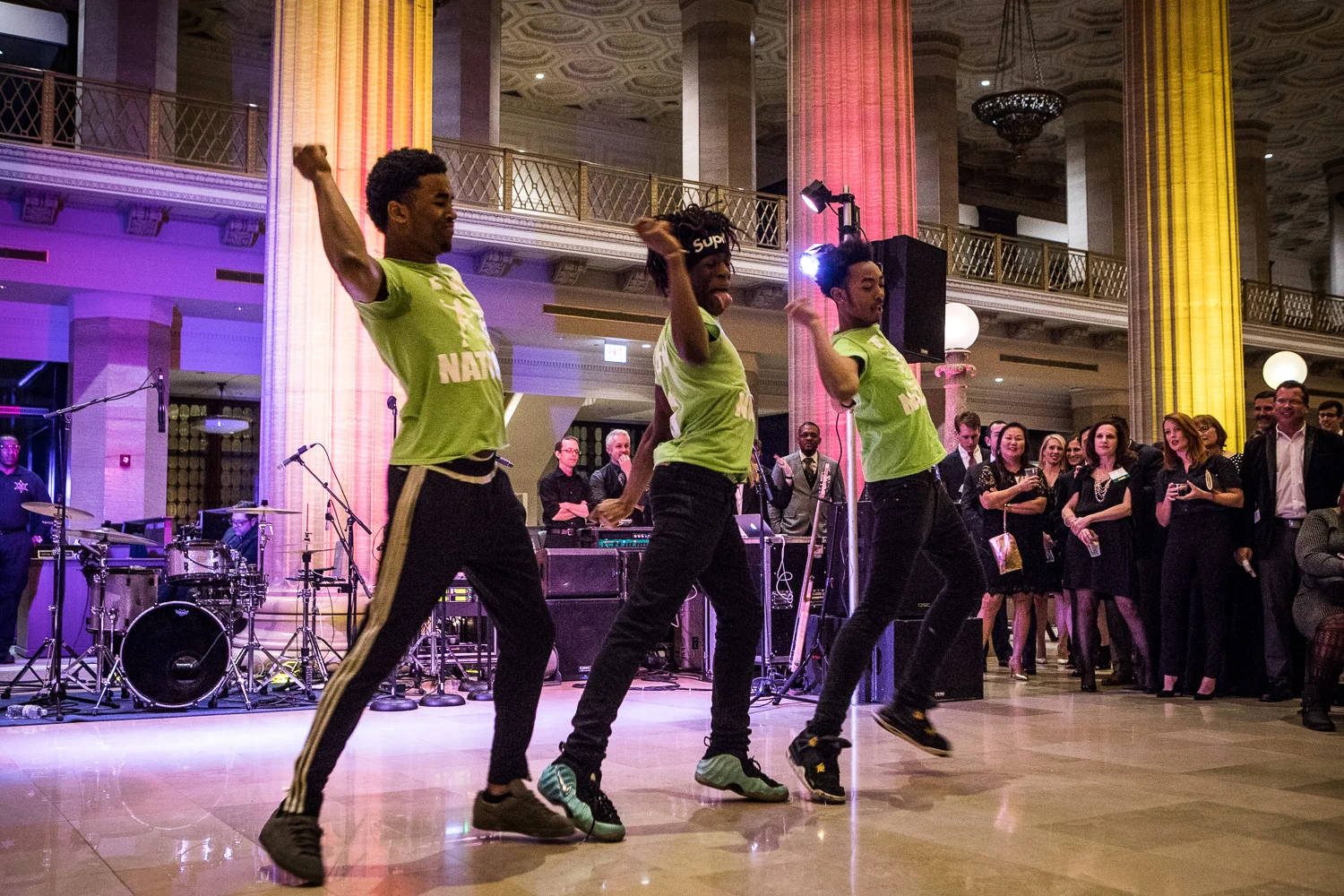 T-up nation, a dance group comprised of teens from cyc-elliott donnelley youth center in bronzeville, performs at shake & stir.