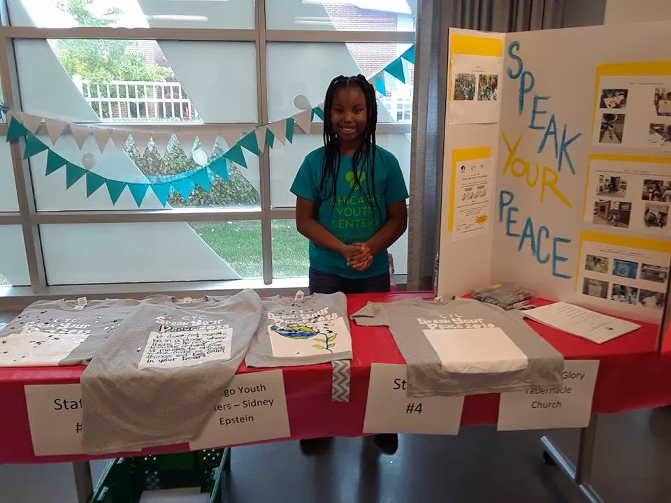 Marissa gives her presentation about “Speak Your Peace.”
